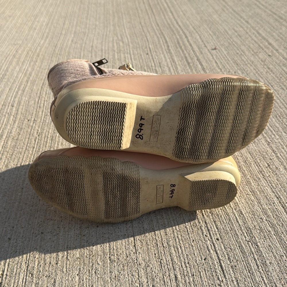 Sperry Top-Sider Saltwater Emboss Wool Rose Dust Rain Duck Boot 7.5 - Picture 3 of 8